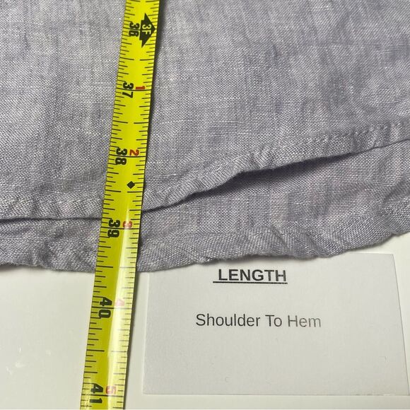 Tahari 100% Linen Short Sleeve Coastal Beachy Shirt Dress Women's Size 1X - Picture 14 of 14